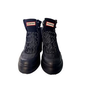 Hunter Discoverer Women's Black Lace Up Heeled Ankle Boots New With Tags 8